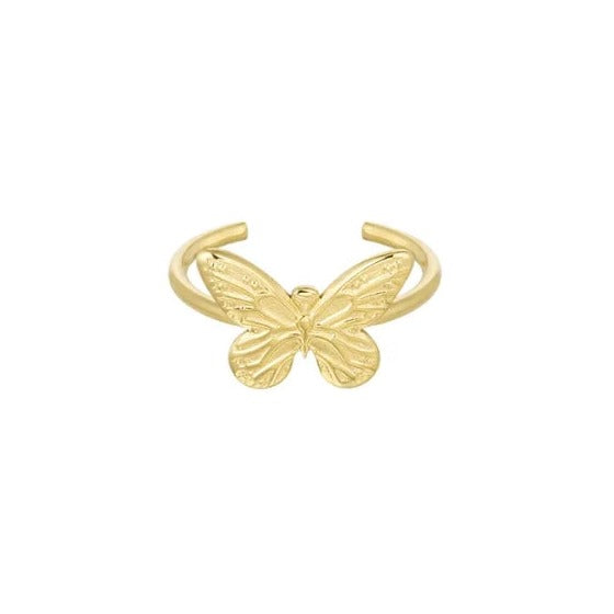 Butterfly Ring Edelstahl 18K Gold