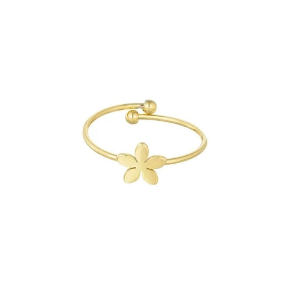 Flower Ring Edelstahl 18K Gold